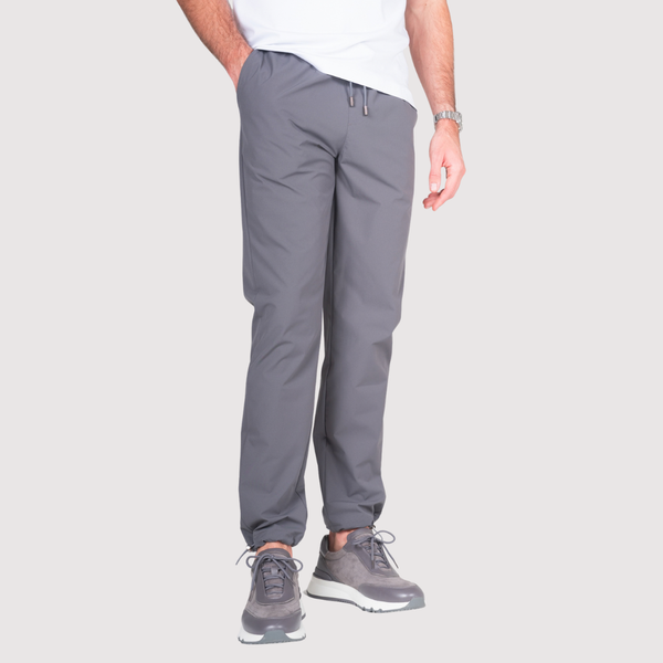 Grey Luxe Cuffed Tech Pants