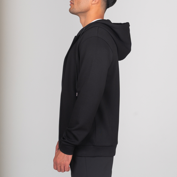 Black Luxe Zip Hoodie