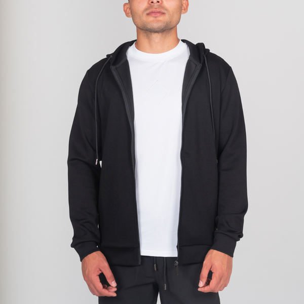 Black Luxe Zip Hoodie