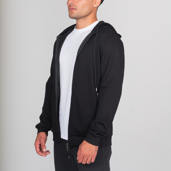 Black Luxe Zip Hoodie
