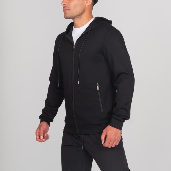 Black Luxe Zip Hoodie