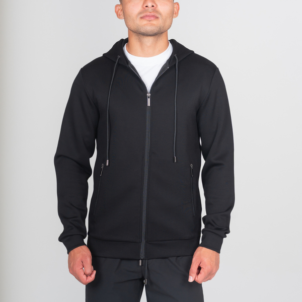Black Luxe Zip Hoodie