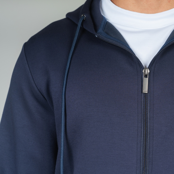 Navy Luxe Zip Hoodie