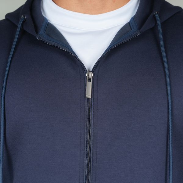 Navy Luxe Zip Hoodie