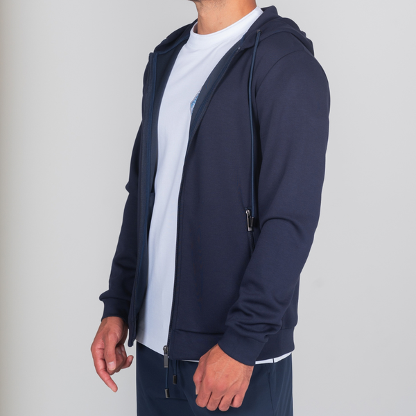Navy Luxe Zip Hoodie