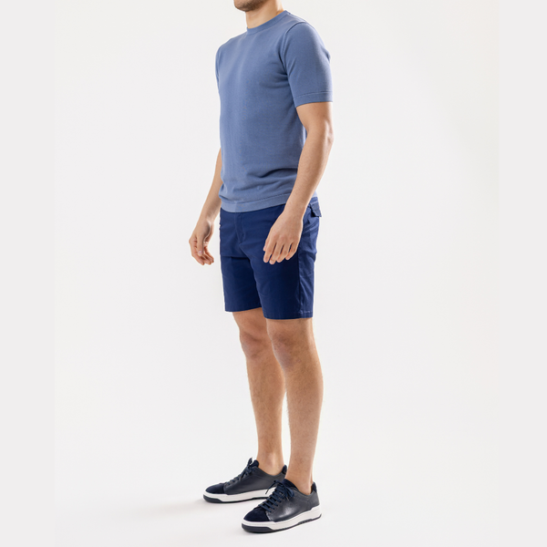 Coastal Blue Cotton Silk T-Shirt