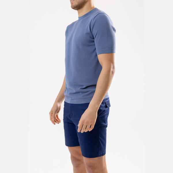 Coastal Blue Cotton Silk T-Shirt