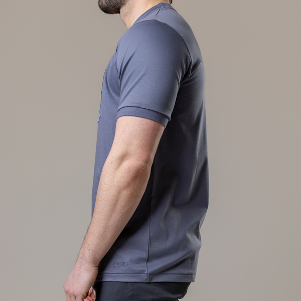 Steel Grey Small Waves T-Shirt