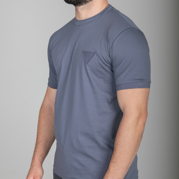 Premium Steel Grey Triangle T-Shirt