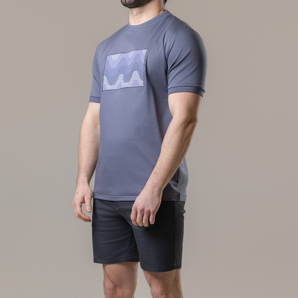 Steel Grey Small Waves T-Shirt
