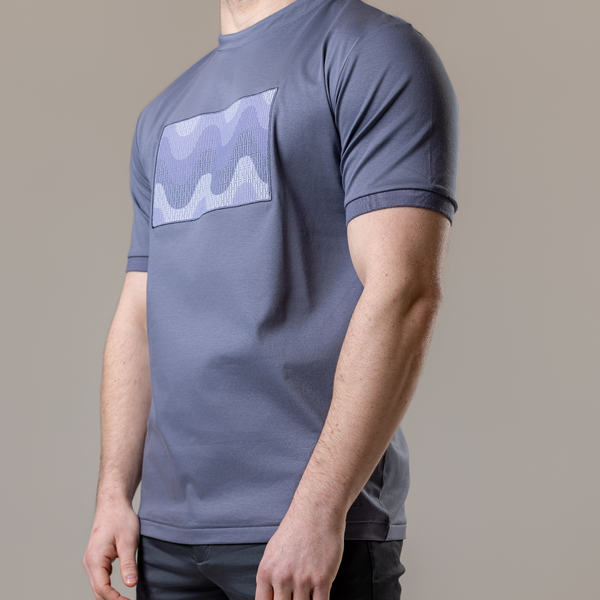 Steel Grey Small Waves T-Shirt