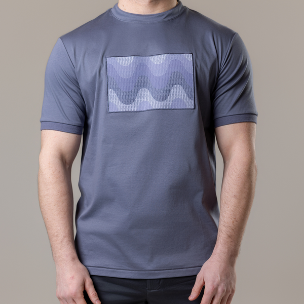 Steel Grey Small Waves T-Shirt