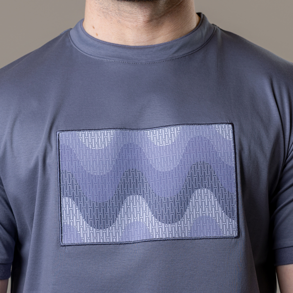 Steel Grey Small Waves T-Shirt