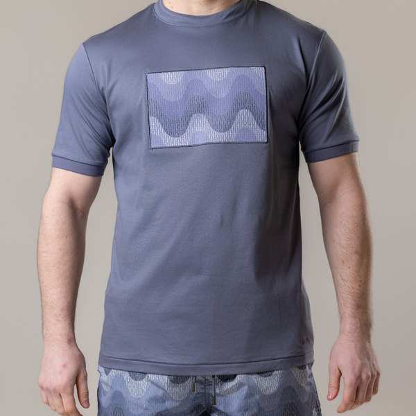 Steel Grey Small Waves T-Shirt