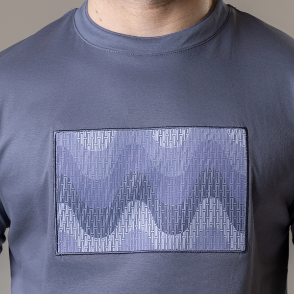 Steel Grey Small Waves T-Shirt