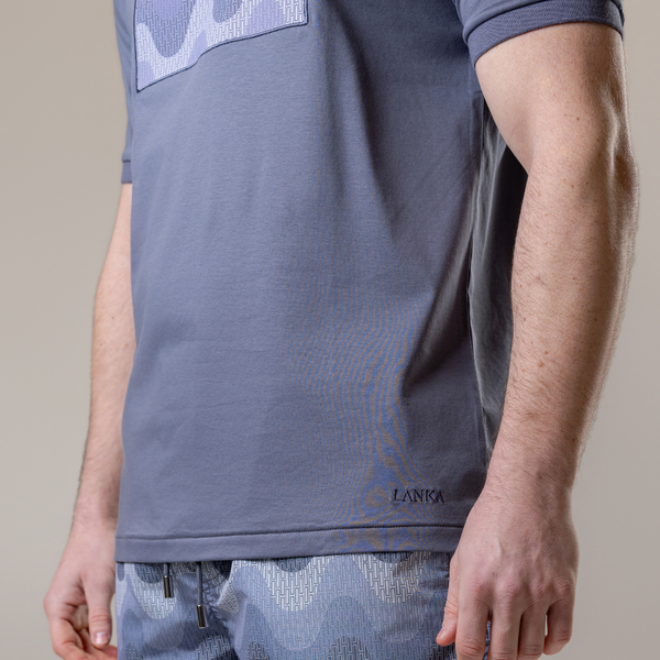 Steel Grey Small Waves T-Shirt