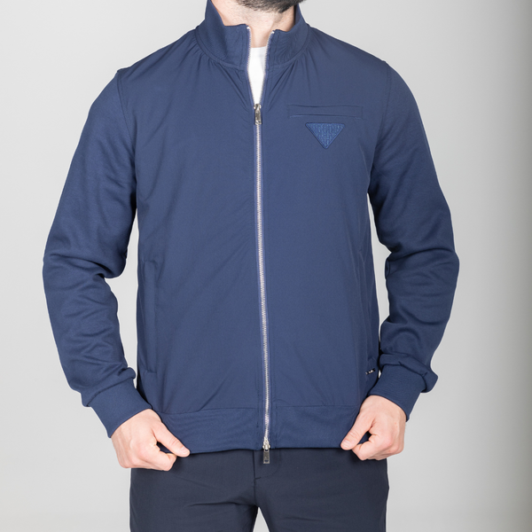 Navy Hybrid Zip Jacket