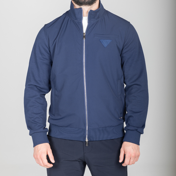 Navy Hybrid Zip Jacket
