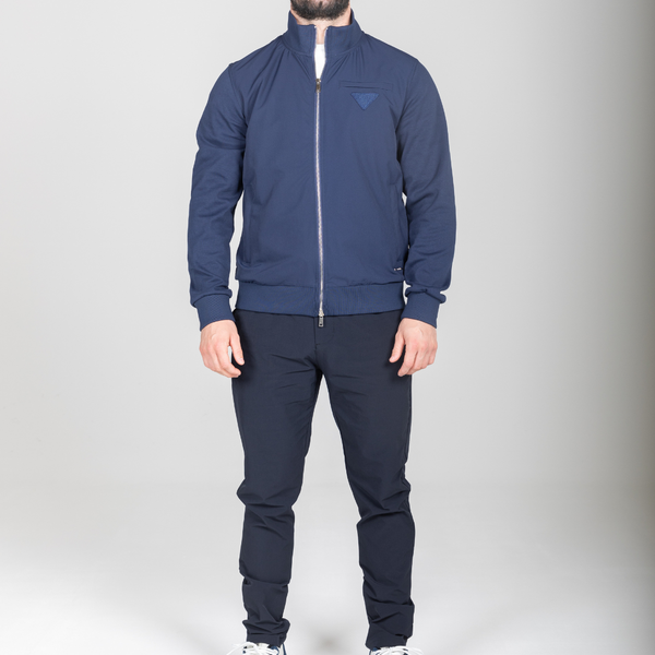 Navy Hybrid Zip Jacket
