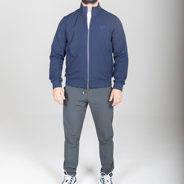 Navy Hybrid Zip Jacket