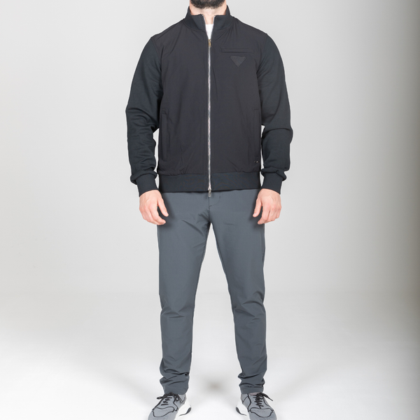 Black Hybrid Zip Jacket
