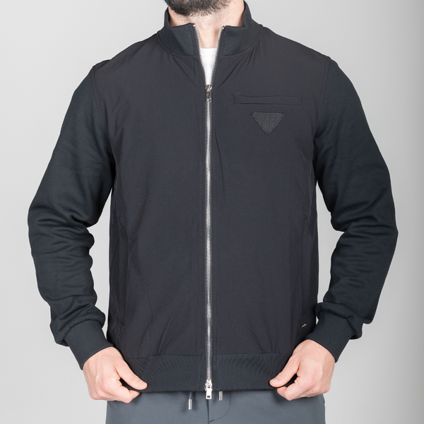 Black Hybrid Zip Jacket