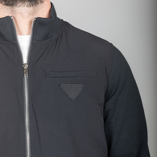 Black Hybrid Zip Jacket