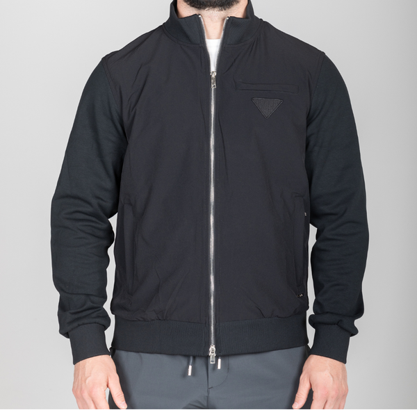 Black Hybrid Zip Jacket