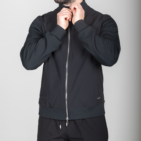 Black Hybrid Zip Jacket