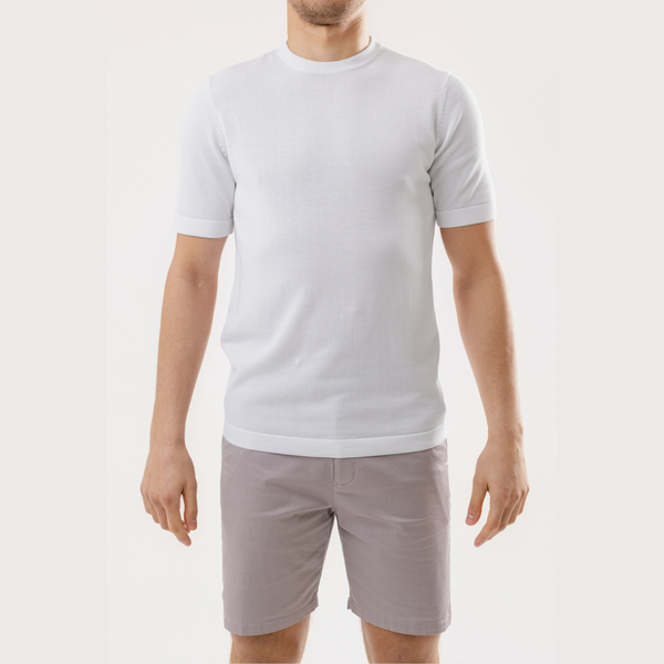 White Cotton Silk T-Shirt