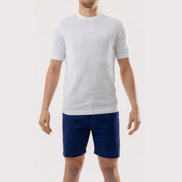 White Cotton Silk T-Shirt