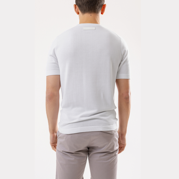 White Cotton Silk T-Shirt