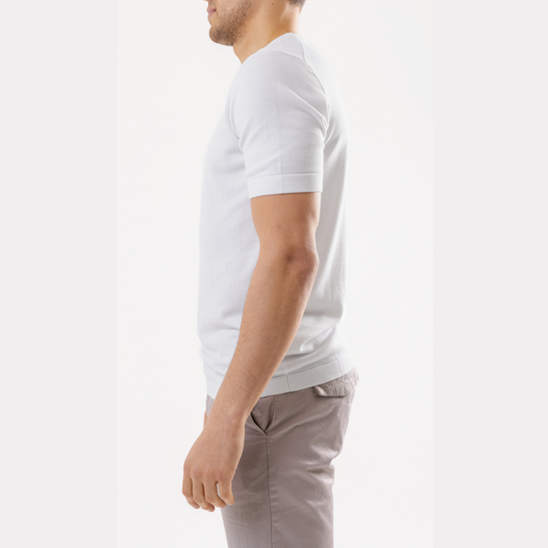 White Cotton Silk T-Shirt