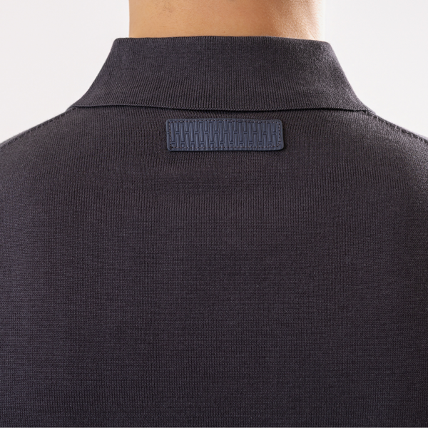 Charcoal Cotton Silk Polo
