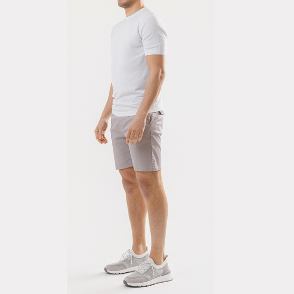 White Cotton Silk T-Shirt