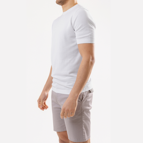 White Cotton Silk T-Shirt