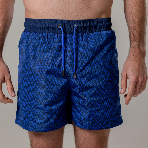 Navy Chevron Swim Shorts
