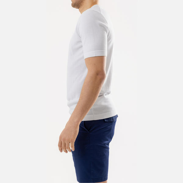 White Cotton Silk T-Shirt