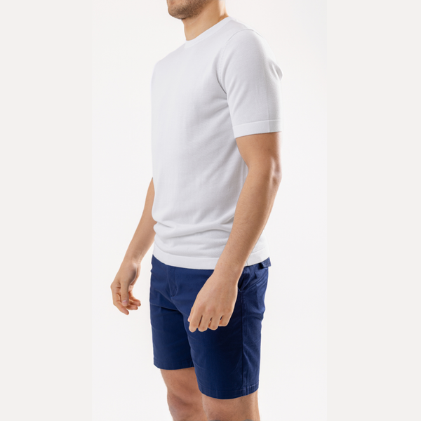 White Cotton Silk T-Shirt
