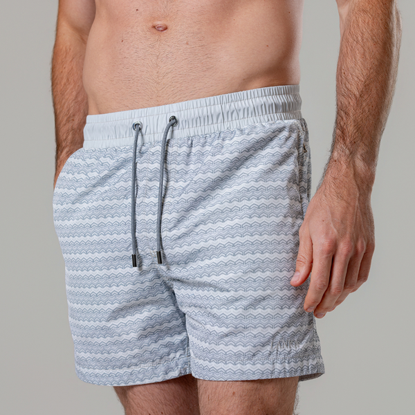 Light Grey Chevron Swim Shorts