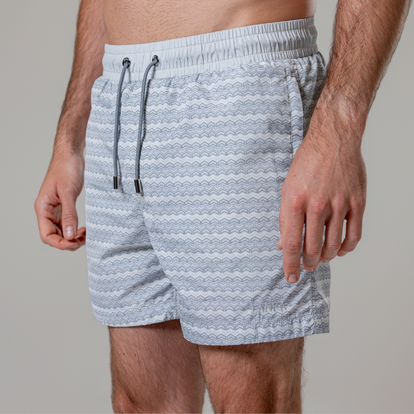 Light Grey Chevron Swim Shorts