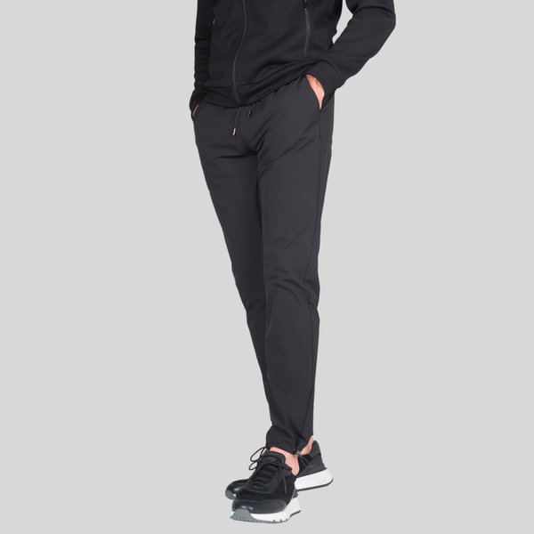 Black Luxe Cuffed Tech Pants