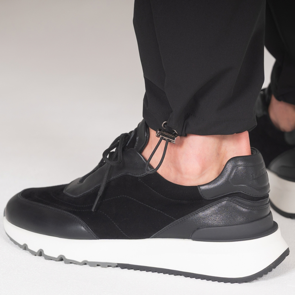 Black Luxe Cuffed Tech Pants