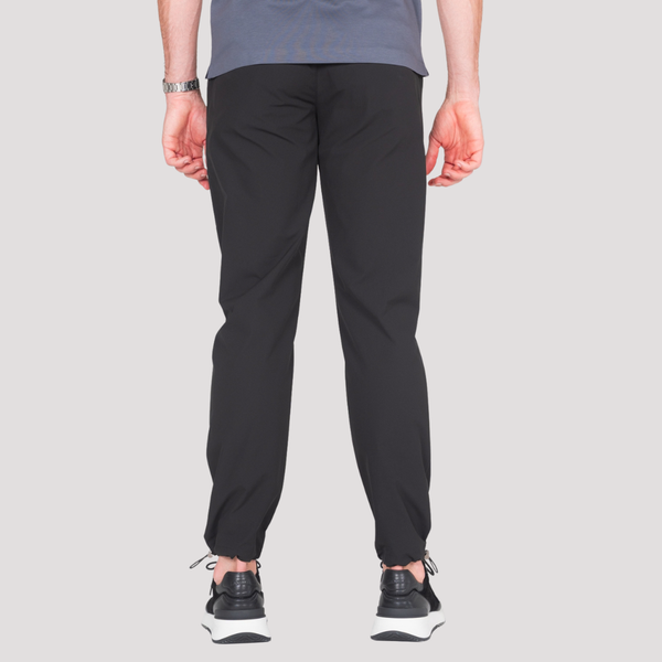 Black Luxe Cuffed Tech Pants