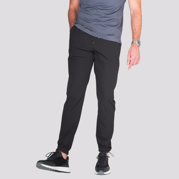 Black Luxe Cuffed Tech Pants