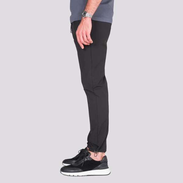 Black Luxe Cuffed Tech Pants
