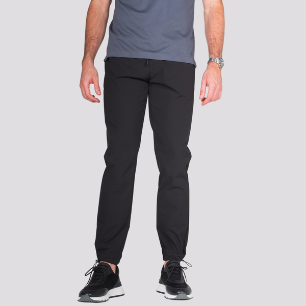 Black Luxe Cuffed Tech Pants
