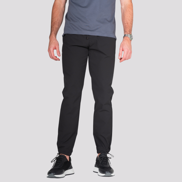 Black Luxe Cuffed Tech Pants