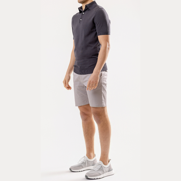 Charcoal Cotton Silk Polo