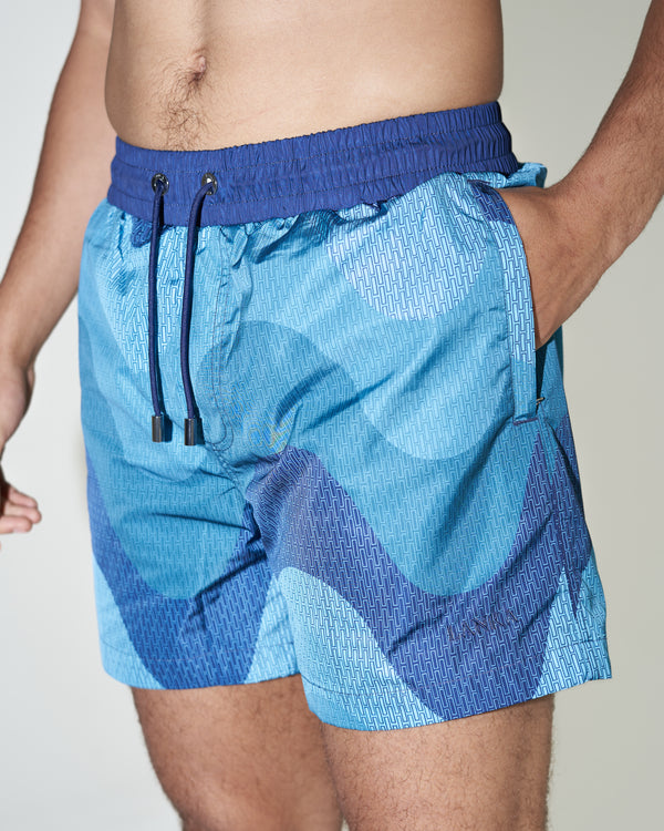 Navy Big Waves Swim Shorts